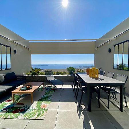 Superbe T2 44M2 - Grande Terrasse Vue Mer Panoramique Exceptionnelle Piscine - Parking باندول المظهر الخارجي الصورة