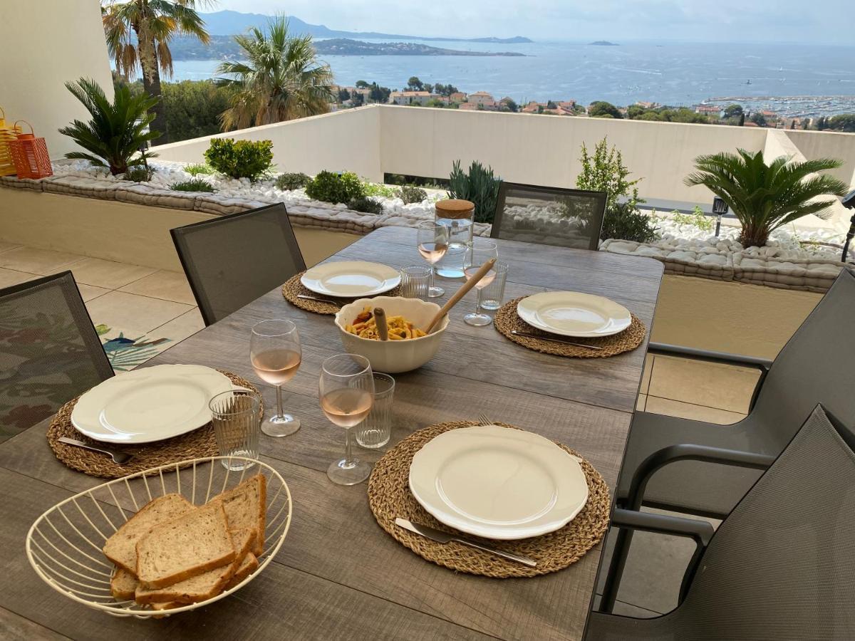Superbe T2 44M2 - Grande Terrasse Vue Mer Panoramique Exceptionnelle Piscine - Parking باندول المظهر الخارجي الصورة
