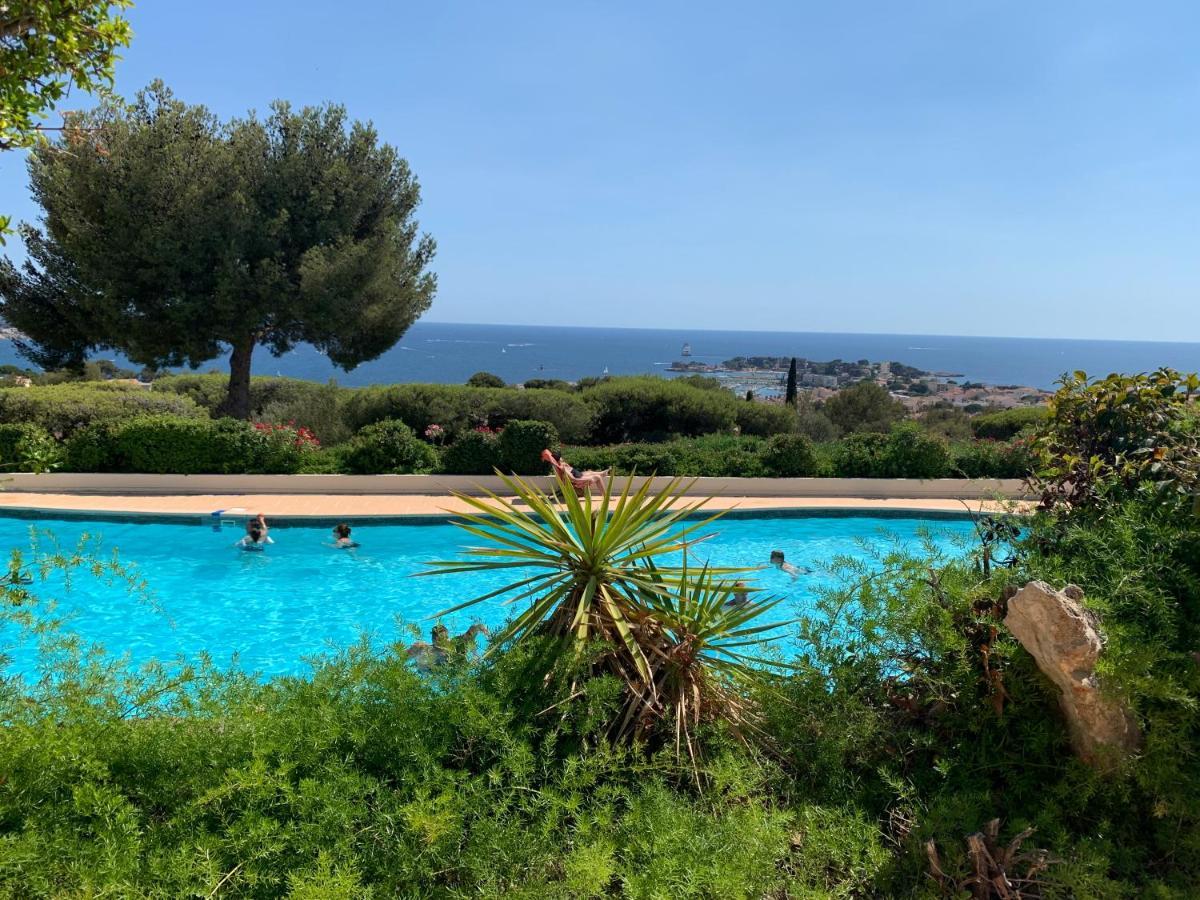 Superbe T2 44M2 - Grande Terrasse Vue Mer Panoramique Exceptionnelle Piscine - Parking باندول المظهر الخارجي الصورة