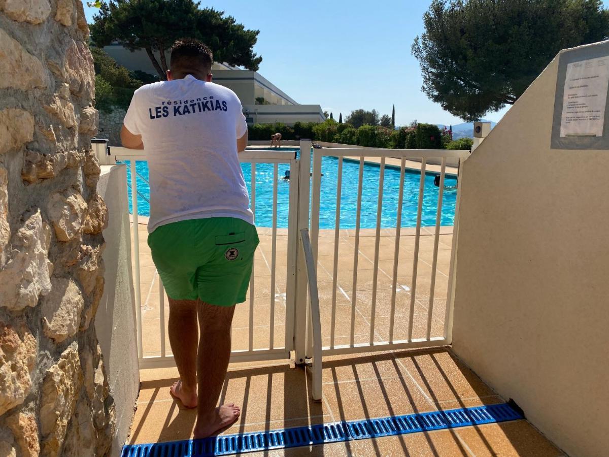 Superbe T2 44M2 - Grande Terrasse Vue Mer Panoramique Exceptionnelle Piscine - Parking باندول المظهر الخارجي الصورة