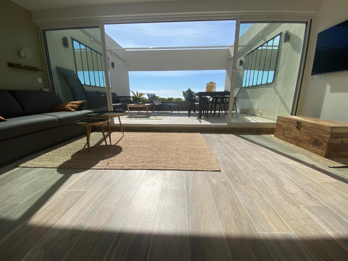 Superbe T2 44M2 - Grande Terrasse Vue Mer Panoramique Exceptionnelle Piscine - Parking باندول المظهر الخارجي الصورة