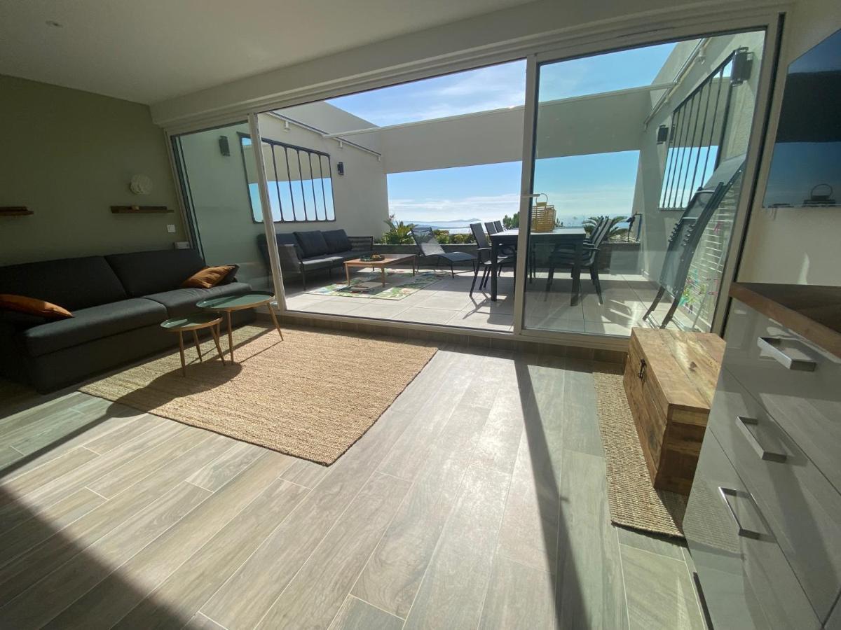 Superbe T2 44M2 - Grande Terrasse Vue Mer Panoramique Exceptionnelle Piscine - Parking باندول المظهر الخارجي الصورة
