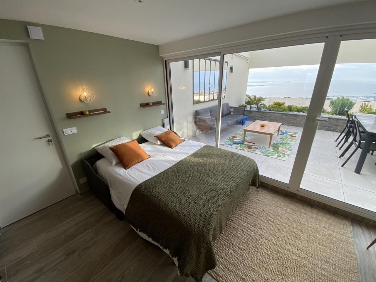 Superbe T2 44M2 - Grande Terrasse Vue Mer Panoramique Exceptionnelle Piscine - Parking باندول المظهر الخارجي الصورة